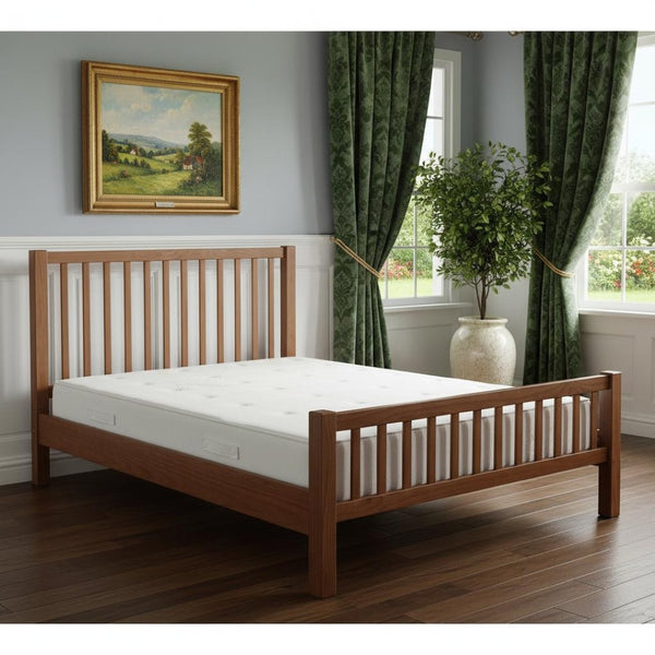 HomeRoots Brown Slat Back Solid Wood Queen Bed Frame with Storage Drawers – Rustic Design & Durable Craftsmanship 523684