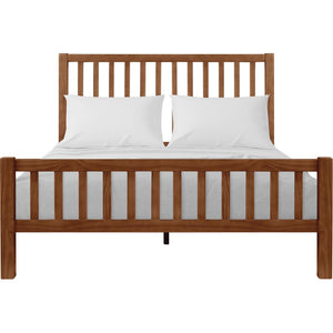 HomeRoots Brown Slat Back King Bed Frame - Solid Pine with Integrated Drawers for Stylish Storage & Comfort 523685