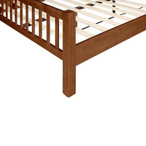 HomeRoots Brown Slat Back King Bed Frame - Solid Pine with Integrated Drawers for Stylish Storage & Comfort 523685