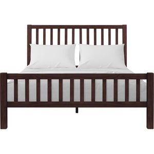 HomeRoots Brown Solid Wood Queen Bed Frame with Slat-Back Design & Storage Drawers for Stylish Bedrooms 523690