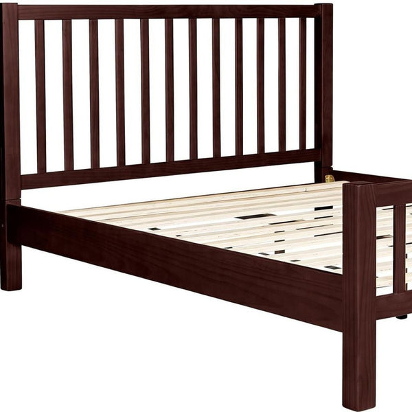 HomeRoots Brown Solid Wood Queen Bed Frame with Slat-Back Design & Storage Drawers for Stylish Bedrooms 523690