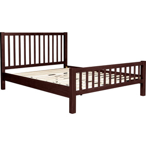 HomeRoots Brown Solid Wood Queen Bed Frame with Slat-Back Design & Storage Drawers for Stylish Bedrooms 523690