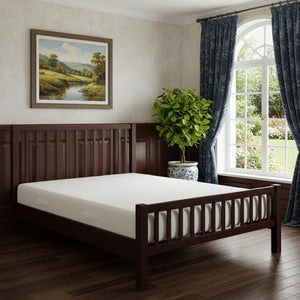 HomeRoots Brown Slat Back Solid Wood King Bed Frame with Storage Drawers for Elegant Bedroom Organization 523691