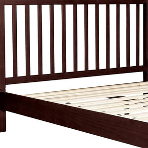 HomeRoots Brown Slat Back Solid Wood King Bed Frame with Storage Drawers for Elegant Bedroom Organization 523691