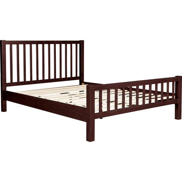 HomeRoots Brown Slat Back Solid Wood King Bed Frame with Storage Drawers for Elegant Bedroom Organization 523691