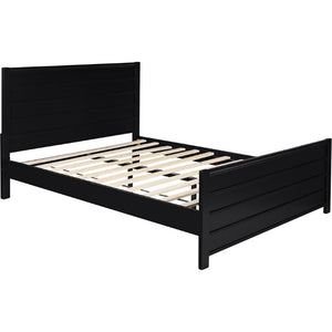Three Piece Solid Wood Bedroom Furniture Set in Bold Black for Modern Homes
