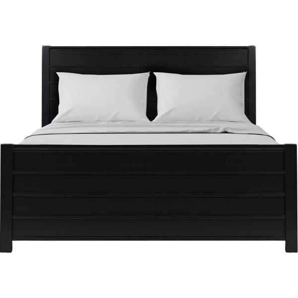 Three Piece Solid Wood Bedroom Furniture Set in Bold Black for Modern Homes