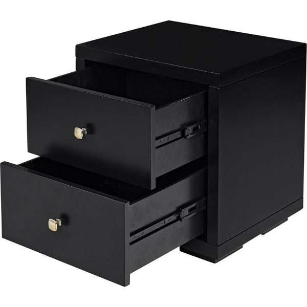 Three Piece Solid Wood Bedroom Furniture Set in Bold Black for Modern Homes