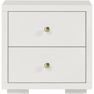 HomeRoots White Shiplap Texture Solid Wood King Bed Frame with Integrated Storage Drawers & Timeless Design 523695