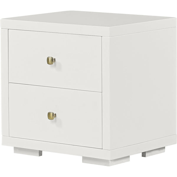 HomeRoots White Shiplap Texture Solid Wood King Bed Frame with Integrated Storage Drawers & Timeless Design 523695