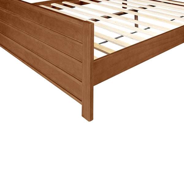 HomeRoots Brown Shiplap Queen Bed Frame with Drawers - Rustic Solid Pine Wood Design for Cozy Bedrooms 523696