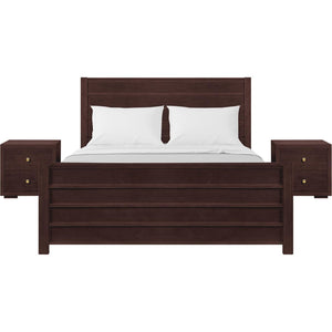 HomeRoots Brown Shiplap Texture Queen Bed Frame - Solid Pine Wood with Drawers for Rustic Bedroom Charm 523702