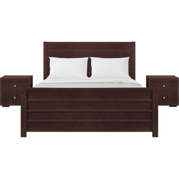 HomeRoots Brown Shiplap Texture Queen Bed Frame - Solid Pine Wood with Drawers for Rustic Bedroom Charm 523702