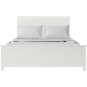 HomeRoots White Solid Wood King Bed Frame with Storage Drawers - Elegant Design, Durable Pine Construction 523707