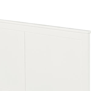 HomeRoots White Solid Wood King Bed Frame with Storage Drawers - Elegant Design, Durable Pine Construction 523707