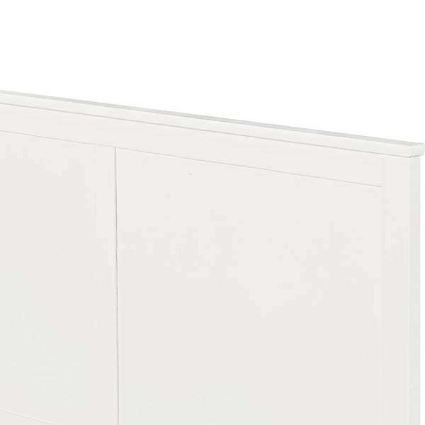 HomeRoots White Solid Wood King Bed Frame with Storage Drawers - Elegant Design, Durable Pine Construction 523707