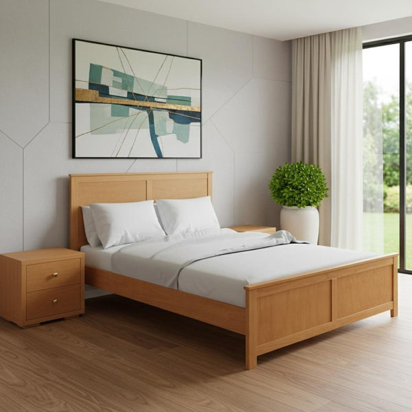 HomeRoots Brown Solid Wood King Bed Frame with Built-In Storage Drawers for Rustic Style & Comfort 523711
