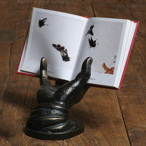 Homeroots 5" Black Cast Iron Hand Tabletop Sculpture - Unique Decorative Accent For Home Or Office Display  Cast Iron 523799