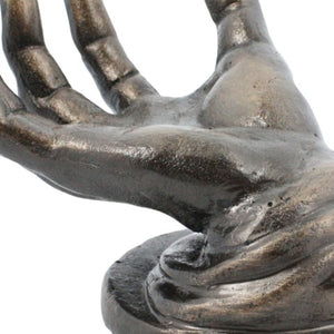 Homeroots 5" Black Cast Iron Hand Tabletop Sculpture - Unique Decorative Accent For Home Or Office Display  Cast Iron 523799