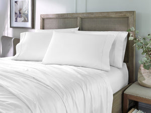 HomeRoots Six-Piece White Tencel Lyocell King Sheet Set - Luxuriously Soft, Breathable & Wrinkle-Resistant Bedding 523869