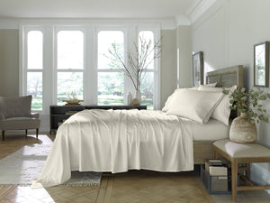 HomeRoots Six Piece Ivory Tencel Lyocell King Sheet Set - Luxuriously Soft, Breathable, and Easy Care for Sleep Bliss 523870
