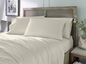 HomeRoots Six Piece Ivory Tencel Lyocell King Sheet Set - Luxuriously Soft, Breathable, and Easy Care for Sleep Bliss 523870