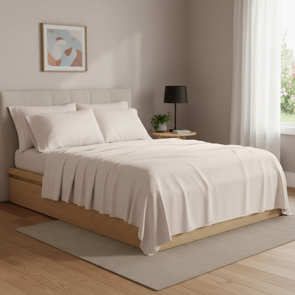 HomeRoots Six Luxurious Blush Tencel Lyocell King Sheet Set – Soft, Wrinkle-Resistant & Breathable Comfort! 523872