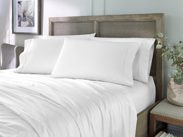 HomeRoots Six Piece White Tencel Lyocell Queen Sheet Set - Soft, Breathable, Wrinkle-Resistant Bedding Essentials 523873