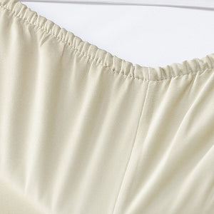 HomeRoots Six Piece Ivory Tencel Lyocell Queen Sheet Set - Luxurious, Soft, Wrinkle-Resistant Bedding for Comfort 523874