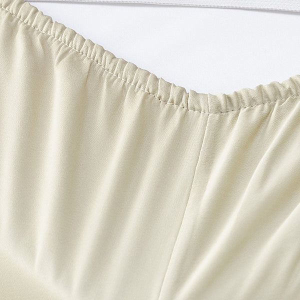 HomeRoots Six Piece Ivory Tencel Lyocell Queen Sheet Set - Luxurious, Soft, Wrinkle-Resistant Bedding for Comfort 523874