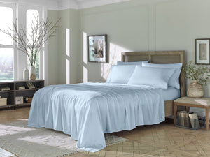 HomeRoots Six Piece Powder Blue Tencel Lyocell Sheet Set - Luxurious Comfort, Wrinkle-Resistant & Durable Quality 523875
