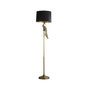 HomeRoots 65" Gold And Black Floor Lamp - Elegant Design with Black Drum Shade for Living Room & Office Use 523889