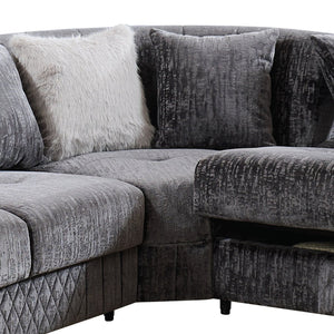 English Elm Argo Contemporary L-shaped Sectional Sofa with Steel Base and Six Seat Capacity Gray B009S02185