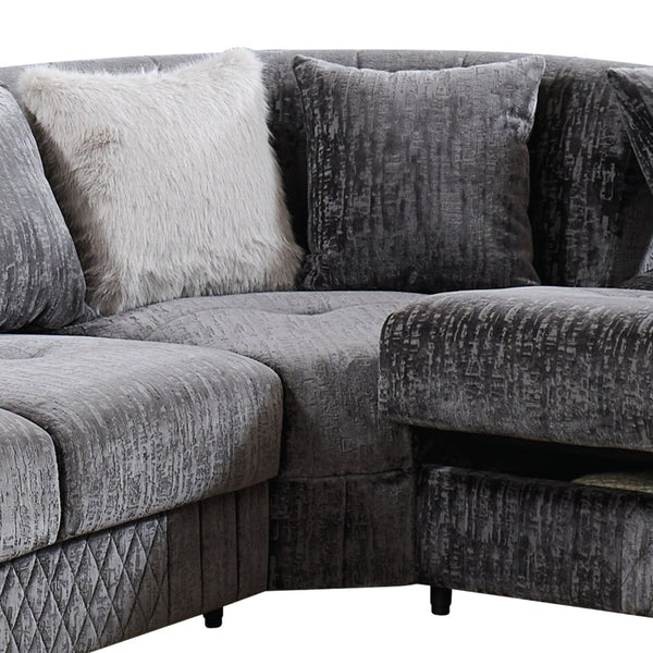 English Elm Argo Contemporary L-shaped Sectional Sofa with Steel Base and Six Seat Capacity Gray B009S02185