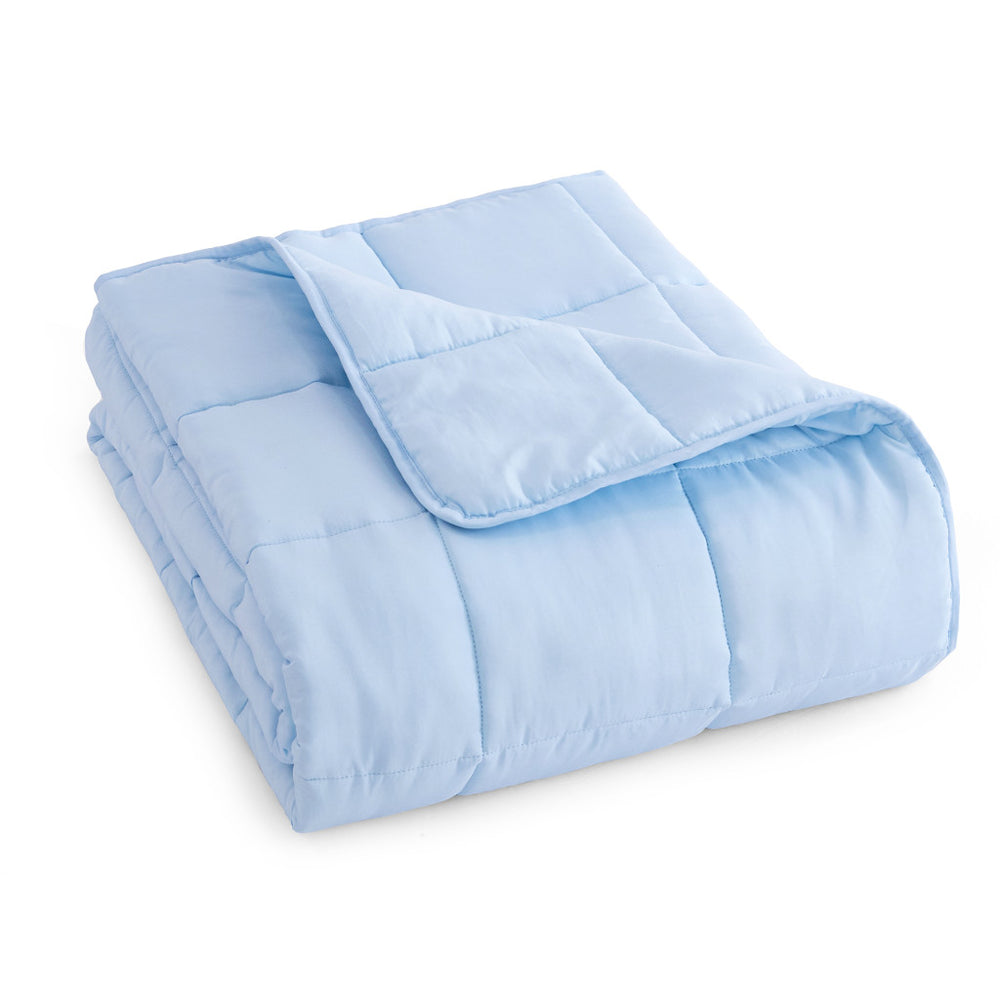 Homeroots 48" X 72" Blue Quilted 12 Pound Weighted Cooling Blanket  Polyester 523903