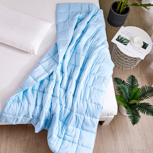 Homeroots 48" X 72" Blue Quilted 12 Pound Weighted Cooling Blanket  Polyester 523903