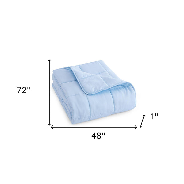Homeroots 48" X 72" Blue Quilted 12 Pound Weighted Cooling Blanket  Polyester 523903