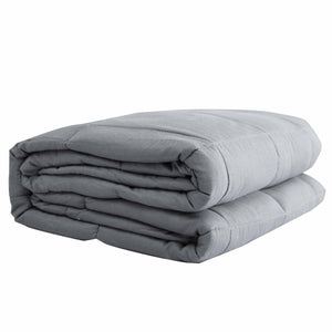 Homeroots 48" X 72" Light Gray Cotton Quilted Plush 15 Pound Weighted Blanket  100% Cotton 523953