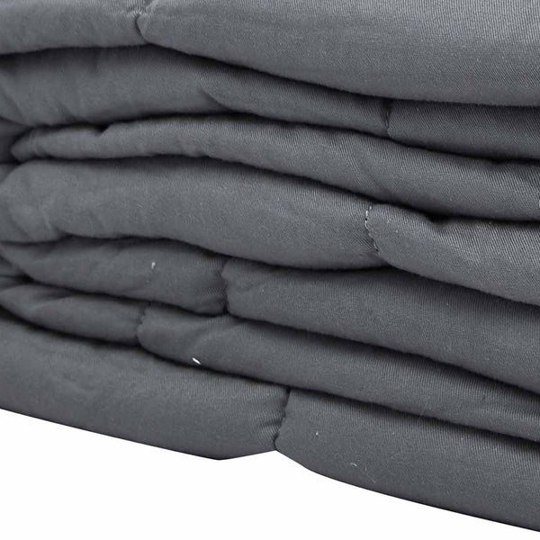 Homeroots 48" X 72" Light Gray Cotton Quilted Plush 15 Pound Weighted Blanket  100% Cotton 523953