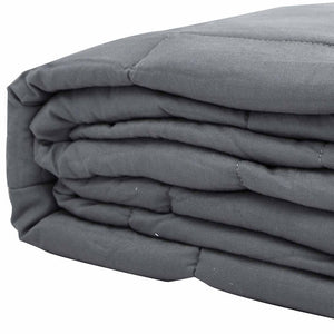 Homeroots 48" X 72" Light Gray Cotton Quilted Plush 15 Pound Weighted Blanket  100% Cotton 523953