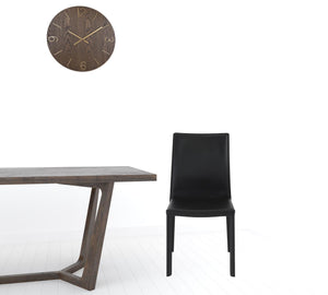 Homeroots Set Of Two Black Upholstered Leather Dining Side Chairs  Metal 523965