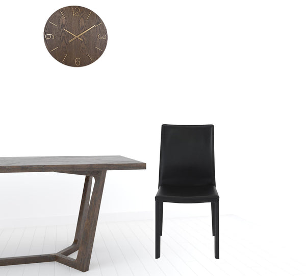 Homeroots Set Of Two Black Upholstered Leather Dining Side Chairs  Metal 523965