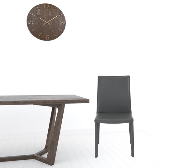 Homeroots Set Of Two Gray Upholstered Leather Dining Side Chairs  Metal 523966