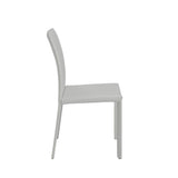 Homeroots Set Of Two White Upholstered Leather Dining Side Chairs  Metal 523968