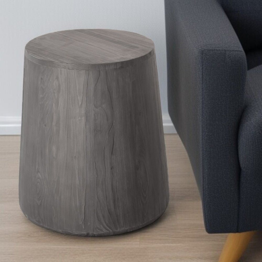 HomeRoots 18" Ebony Solid Wood Round End Table - Vintage-Inspired Accent Table for Modern Rustic Decor 523983