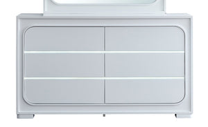 English Elm Milan Modern White Dresser with Integrated Led Lighting and Full Extension Drawers White B078P497945