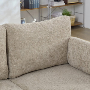 English Elm 63.39" Chenille Convertible Sofa Bed with Pocketed Spring Cushions for Modern Living Spaces Taupe W3189S00031