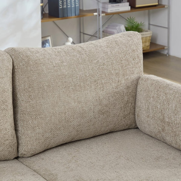 English Elm 63.39" Chenille Convertible Sofa Bed with Pocketed Spring Cushions for Modern Living Spaces Taupe W3189S00031
