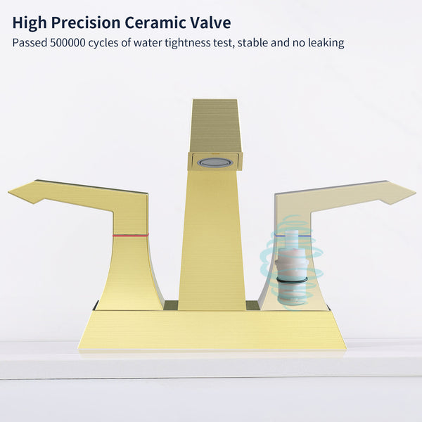 English Elm 2-Handle Modern Brushed Nickel Bathroom Faucet With Drain & Supply Kits, Durable & Easy Install T3177P277483
