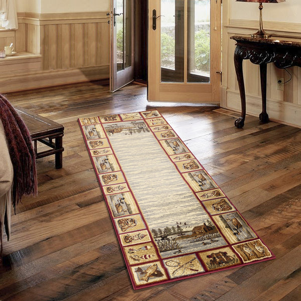 English Elm Nature'S Lodge Area Rug - 2 Ft 7 In X 7 Ft 3 In - Durable, Stain-Resistant, Rustic Red Charm B186P180950
